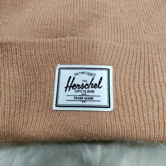 Herschel Supply Co. Elmer Logo Toque Rib-Knit Folded Cuff Beanie Cork Women's OS - Picture 5 of 10